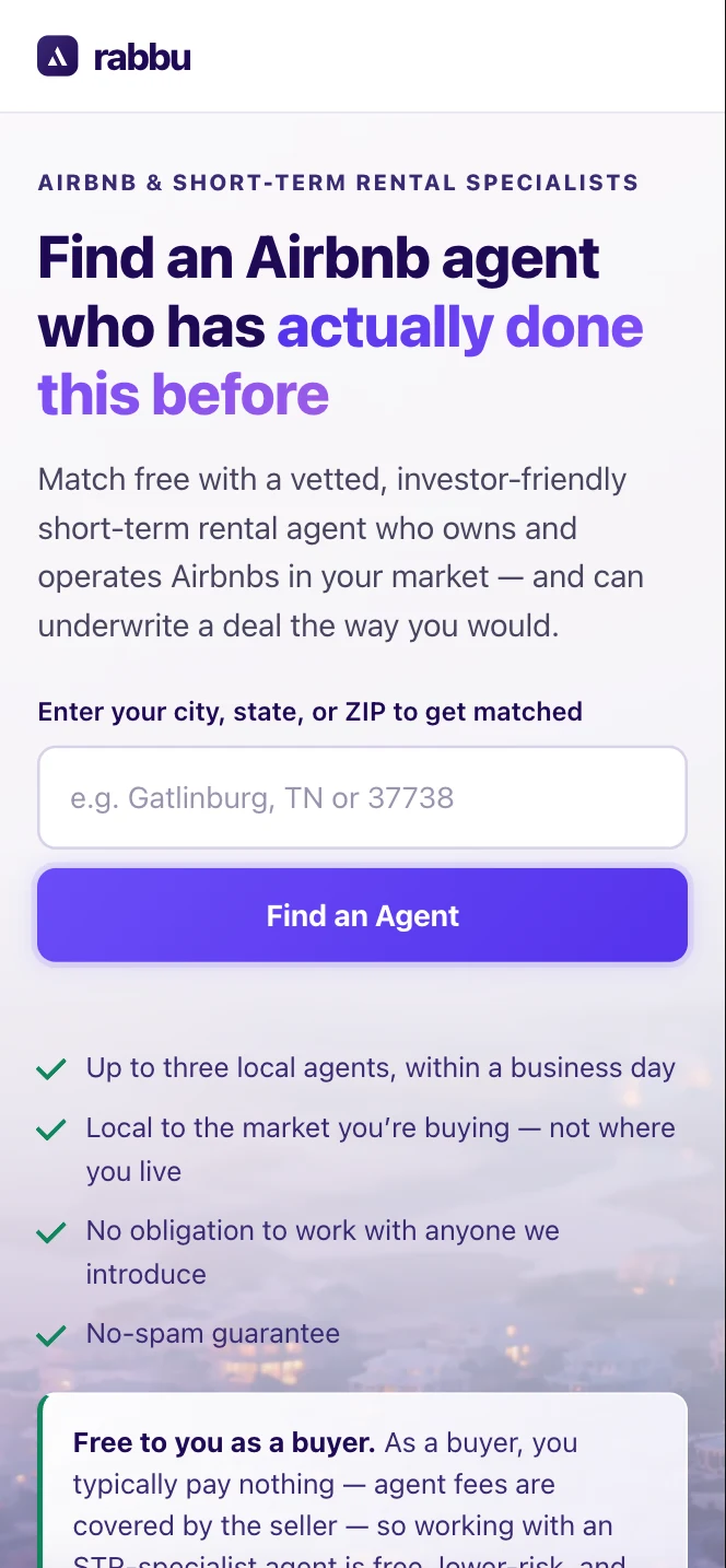 Rabbu mobile landing page