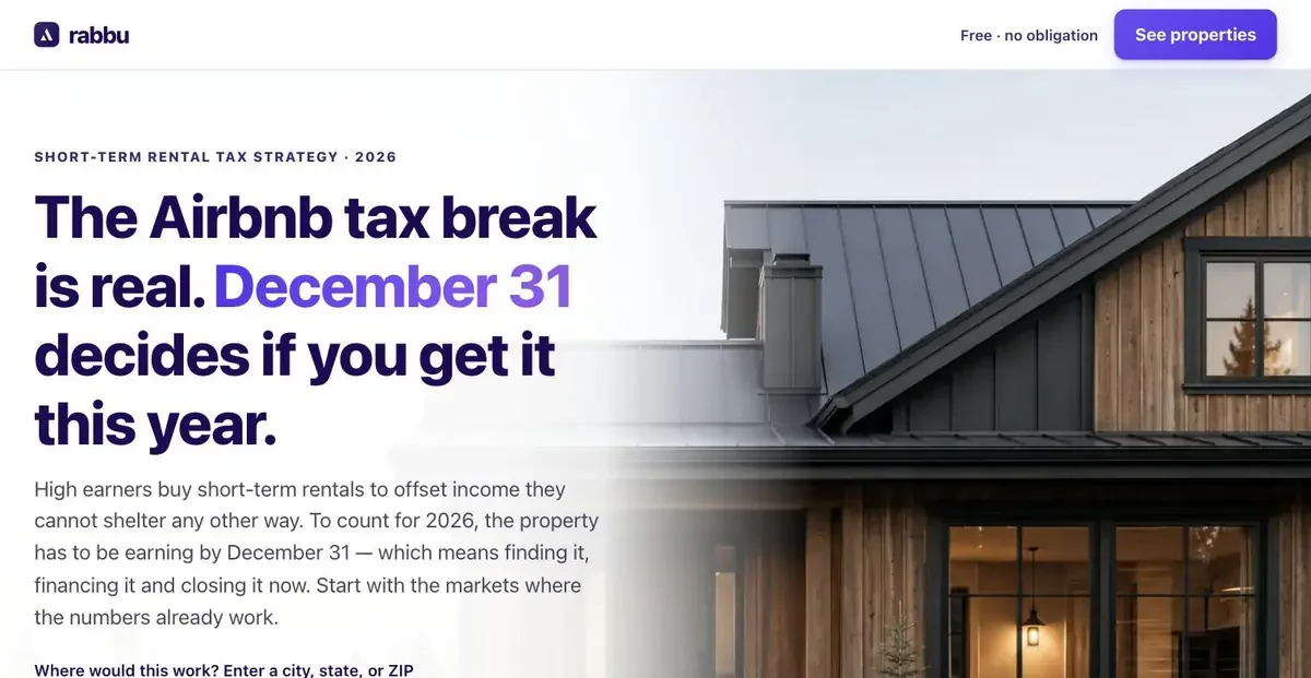 Rabbu landing page: Year-End Tax Strategy Page