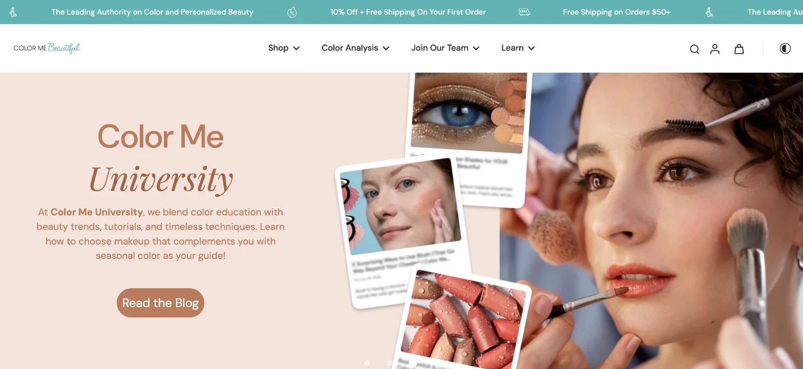Color Me Beautiful homepage