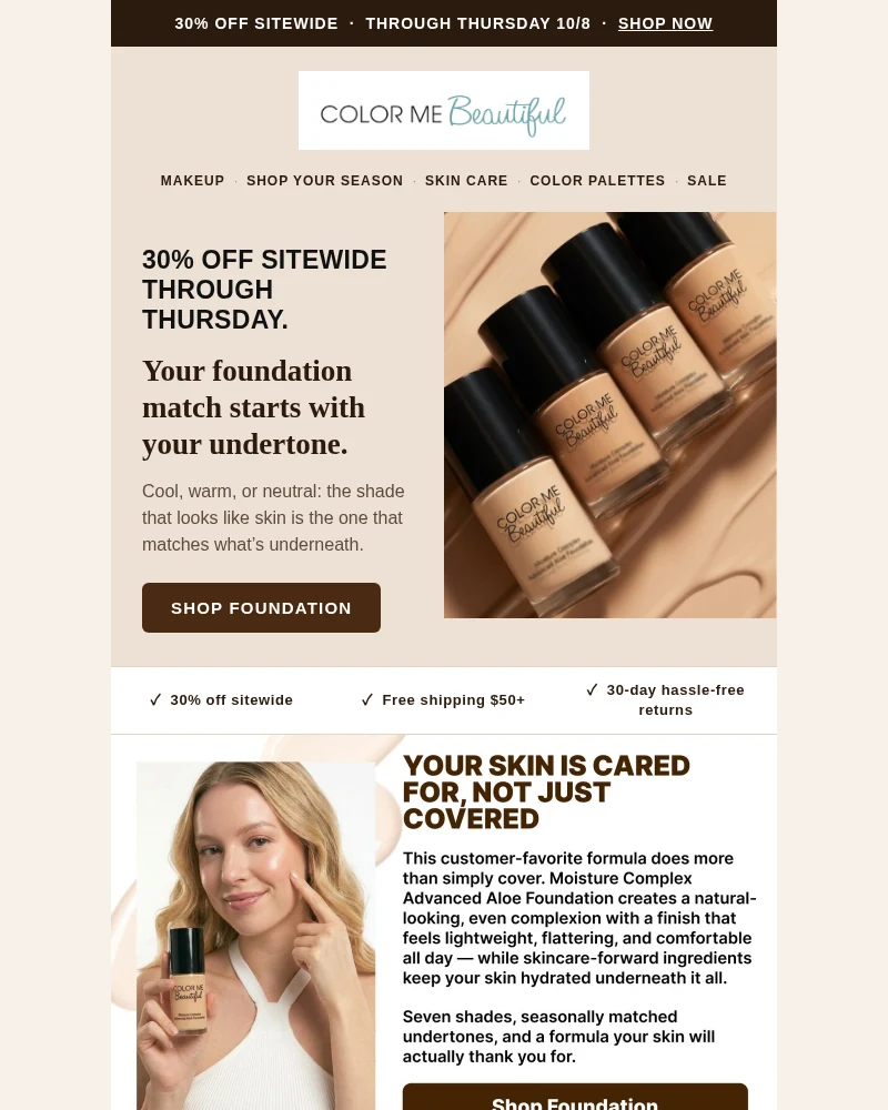 Color Me Beautiful email: Foundation match